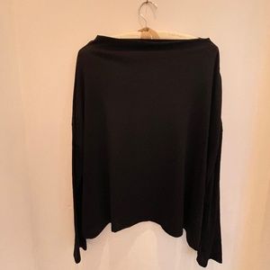 VINCE essentials cotton boatneck tee, black, XL, NEW